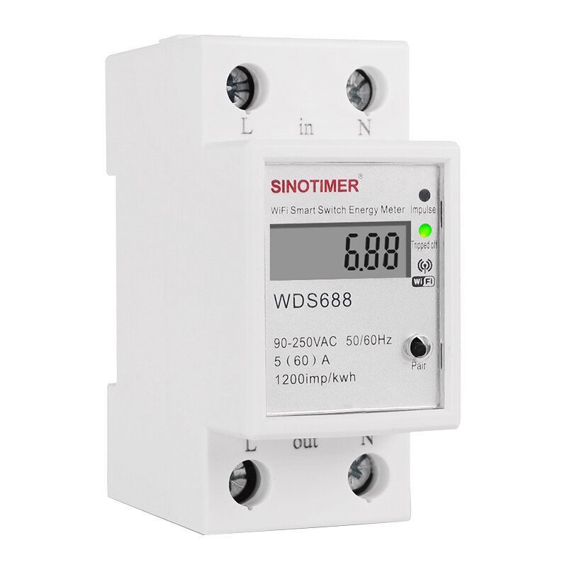 Digitaler stromverbrauchsmesser (kwh) für din-schienenmontage, intelligenter energiezähler, wlan-stromzähler, watt-fernbedienung, überwachung 220v 110v