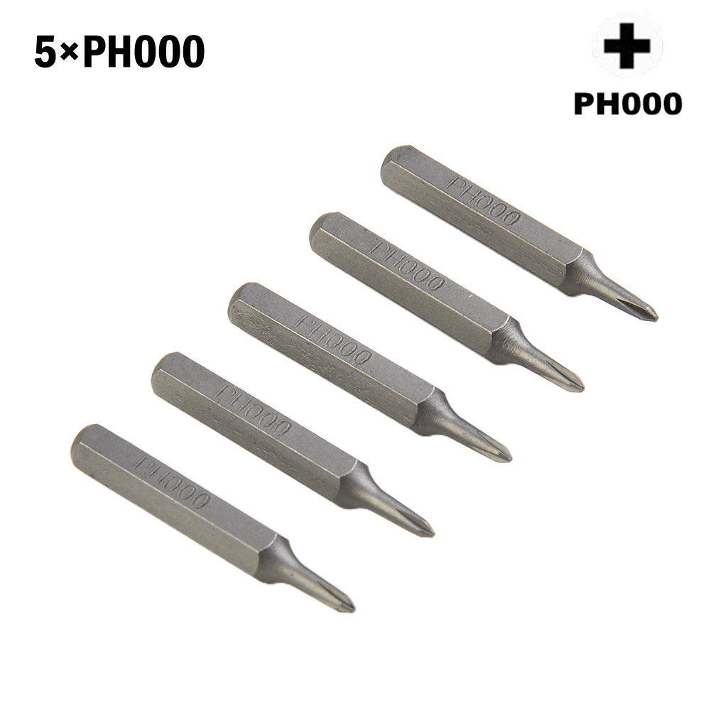 biter skrutrekker  ph1 ph000 ph0000 ph2 deler reservere kryss sekskant  ph0 tilbehør  h4 x 28mm topp til 5 stk: Svart