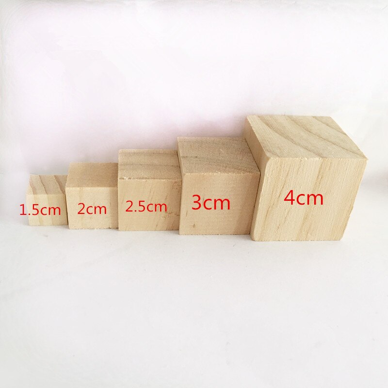 Bloques cuadrados de madera, Mini cubos de adorno para manualidades de madera, DIY, 10/15/20/25/30/35/40mm