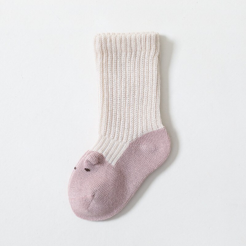 Calcetines hasta la rodilla para bebé recién nacido, niño y niña, de tubo largo de algodón, de 0 a 2 años, primavera y otoño: Pink / 1-2 Years (M)
