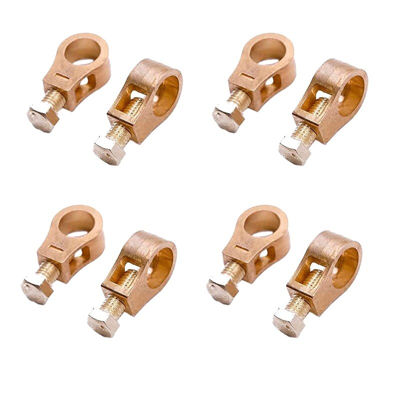 thumbnail image 2 of Pure Brass Battery Terminal Clips – Positive & Negative, 10mm Screw, For Car Battery – Unbranded 2 of 5