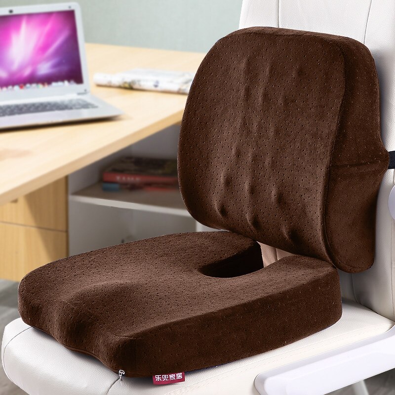 Tailbone Pain Pillow and Back Support Set Chair Beauty Hip Hemorrhoid Pad Reduce Tailbone Pressure Relieve Lower Back Pain: coffee
