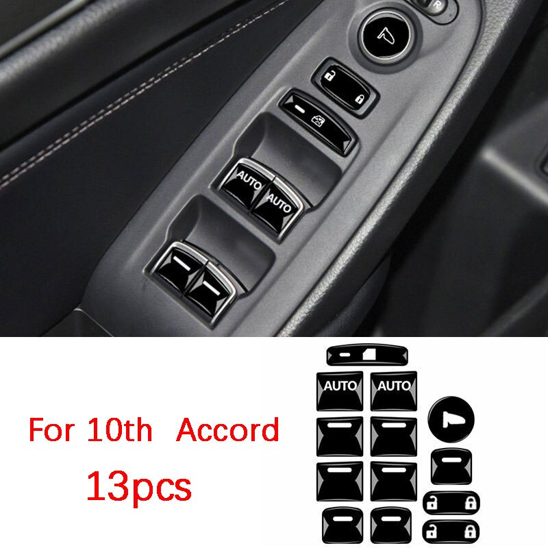 Auto Airco Centrale Bedieningspaneel Beschermfolie Auto Venster Bedieningspaneel Sticker Voor Honda 10th Accord Inspire: Rood