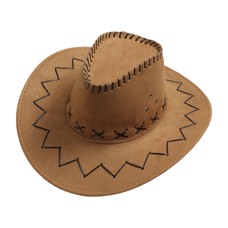 Cowboy Hat with Windproof Rope Wide Brim Western Cowgirl Hat for Unisex: Adult gold bronze