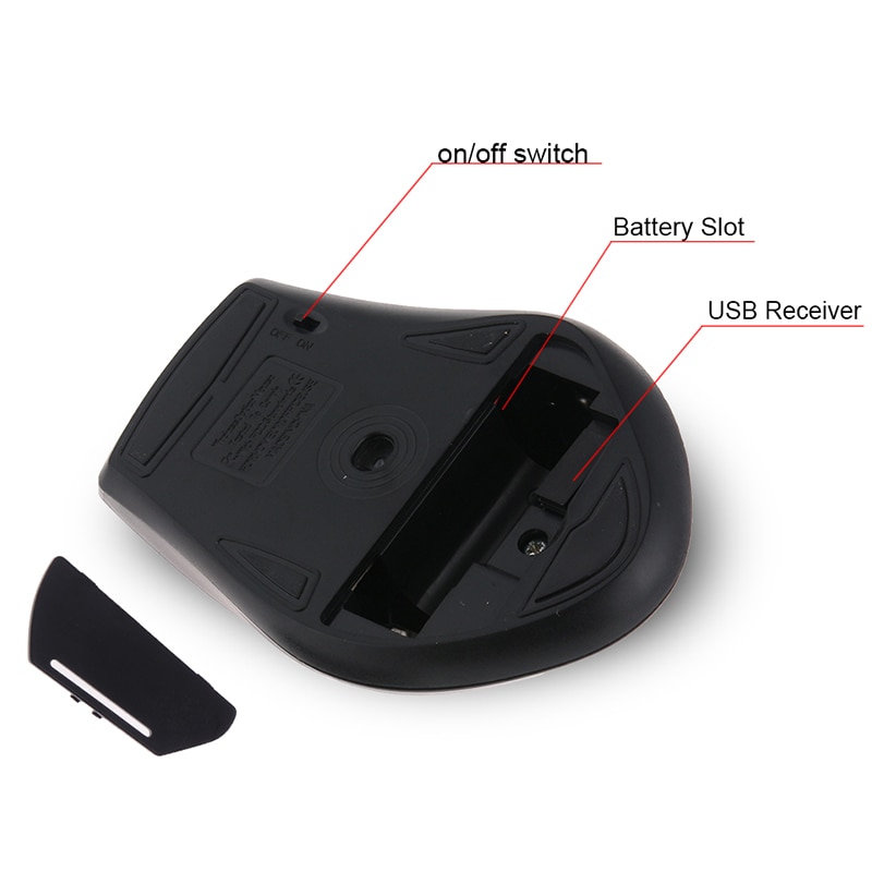 Rovtop 2.4GHz Gaming Wireless USB Mouse Gamer Mini Receiver 6 Keys Computer Mouse Gamer Mice For Computer PC Laptop