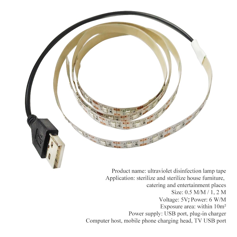 Dezynfekcja ultrafioletem lampa bakteriobójcza listwa oświetleniowa gospodarstwa domowego bakteriobójcze LED ładowane na USB sterylizator UVC sterylizator światła
