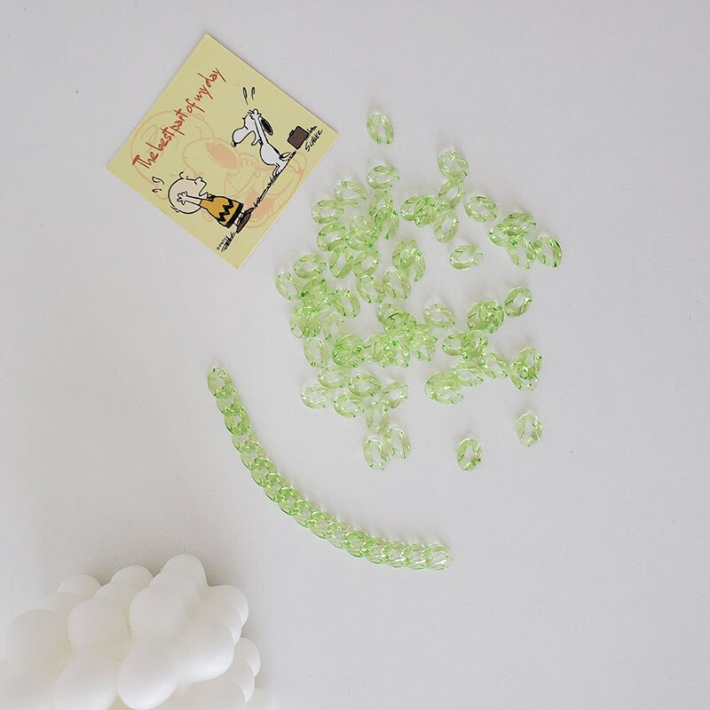 100pcs / Pack 12*9mm Farbe Transparente Öffnung Acryl Kette DIY Machen Halskette Armband Ohrringe Schmuck Zubehör: grass green