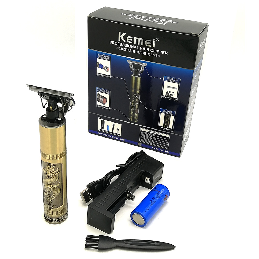 Kemei Glatze kabellos Haar Haarschneidemaschine 0 mm Männlichen Carving Trimmer Glatze Rasieren Schaber Kurze Haare Schneiden Abschluss Maschine: 1974C