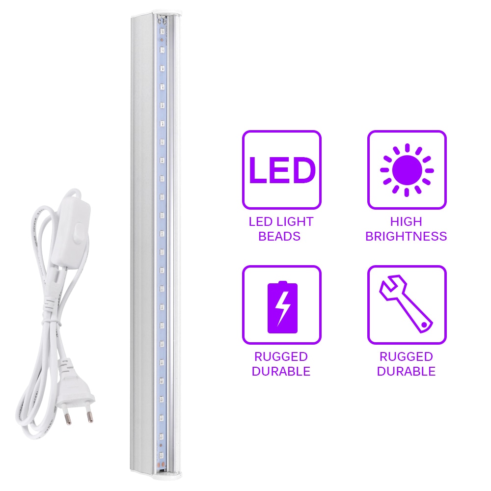 LED UV Disinfection Lamp Portable UV Disinfection Lamp Safety UV Lamp 250-280nm Wavelength Germicidal Light