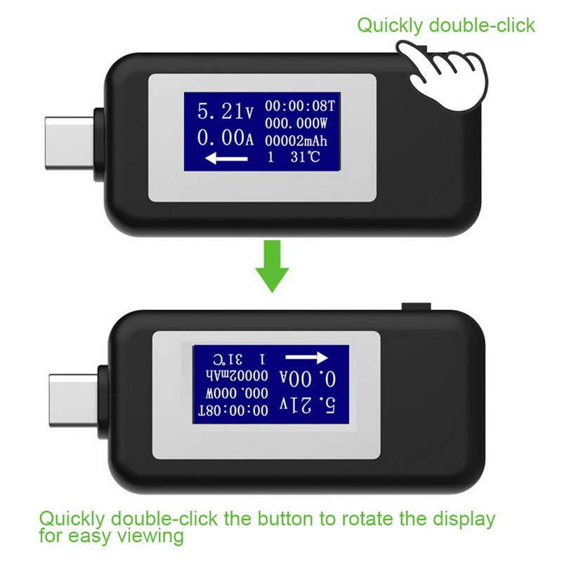 Usb tester multimeter digital strøm- og spændingsmåler kapacitet strømoplader detektor til smartphone