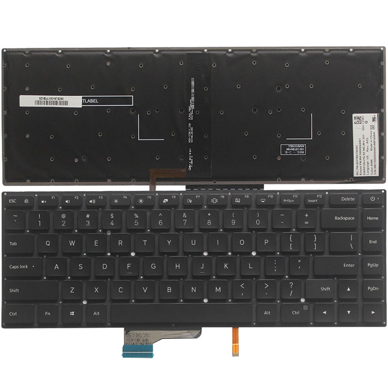 Clavier rétro-éclairé pour ordinateur portable Xiaomi MI Air, 15.6 pouces, anglais, US, noir