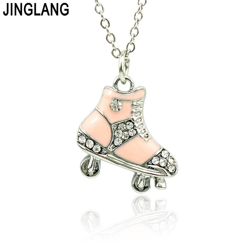 JINGLANG Hanger Ketting Rhinestone Skate Hangers Beste Vrienden Vrouwen Ketting Voor Valentines Sieraden