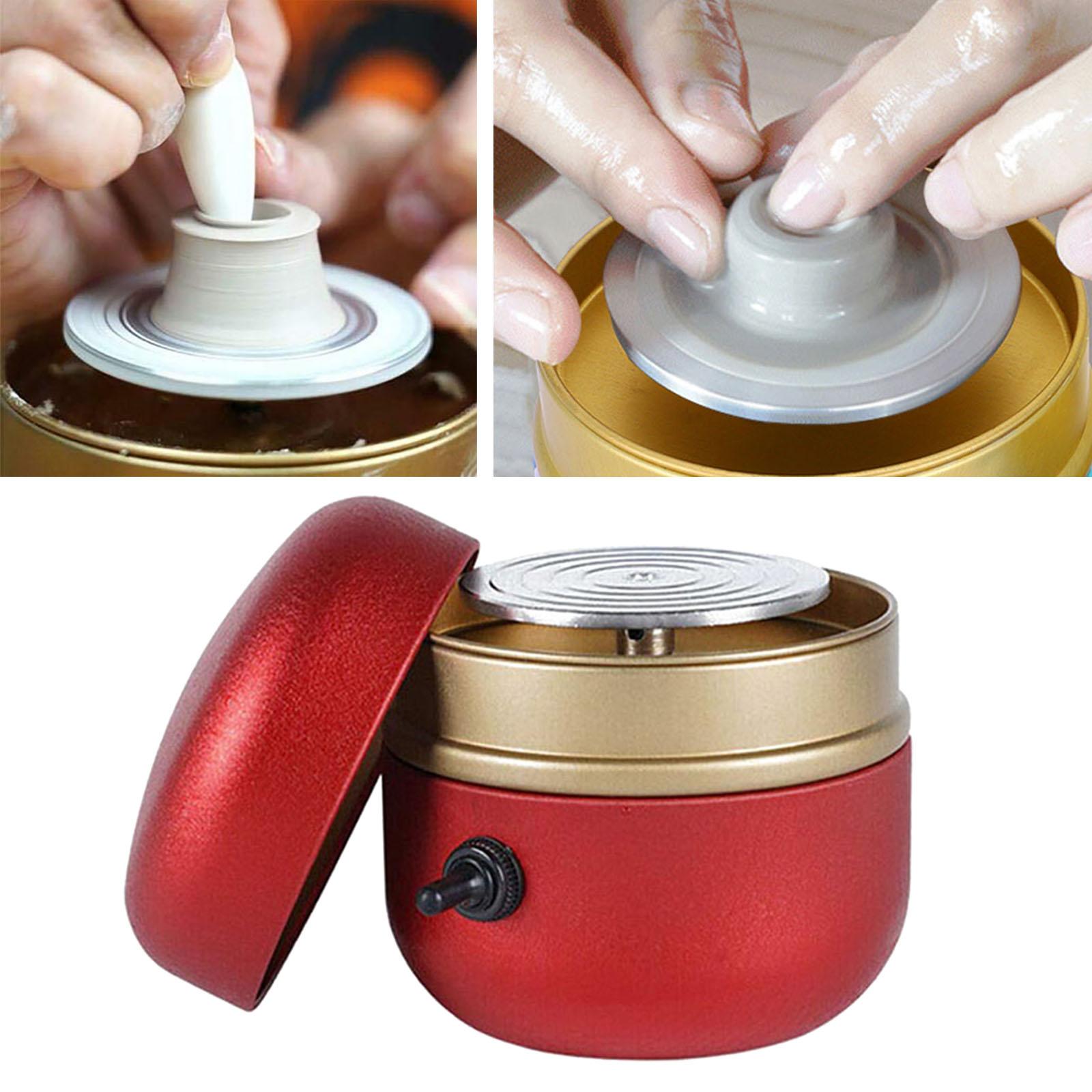 Small Electric Pottery Wheel Forming Machine for Beginners Kids Crafts: Red