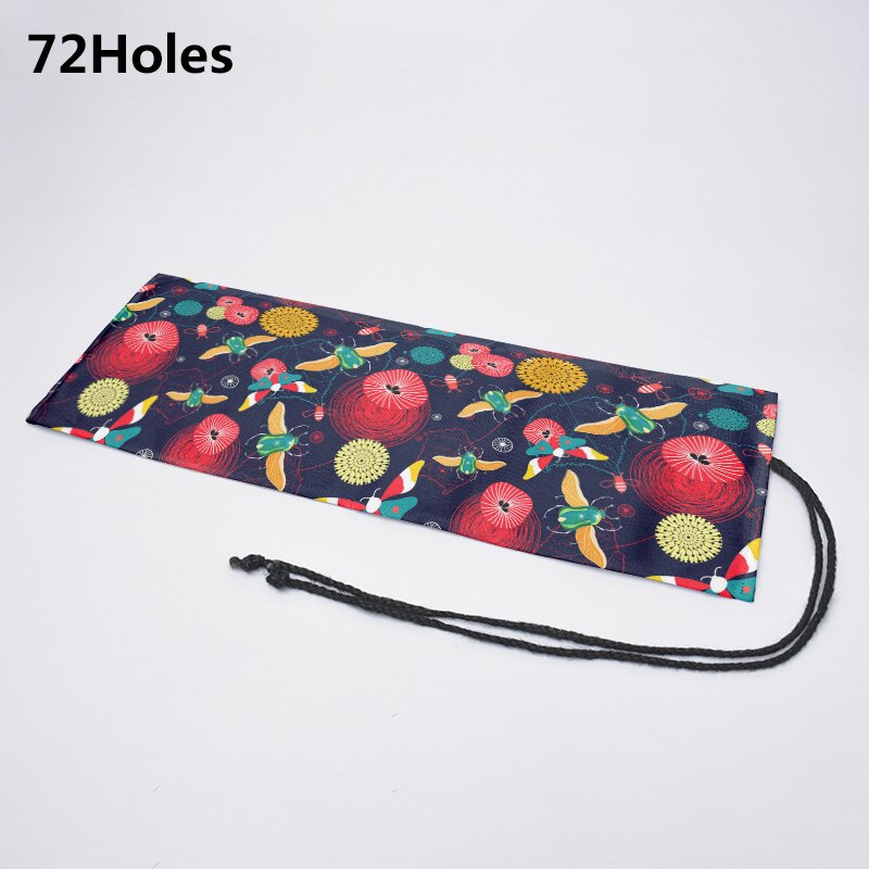 Estuche de lona con 12/24/36/48/72 agujeros, bolsa de almacenamiento de papelería escolar, estampado a la , para lápices, rollo de bolígrafo, cortina Unisex: 72K-2