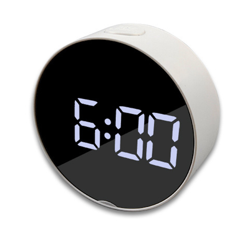 Digital Alarm Clock Mirror Surface LED Night Mode Display Home Living Room Bedroom Tabletop Decorations Clocks: 1