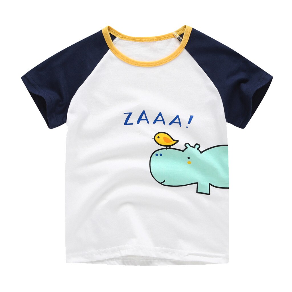 Criança bebê crianças meninos e meninas cartoon animal estampa camiseta topos roupas