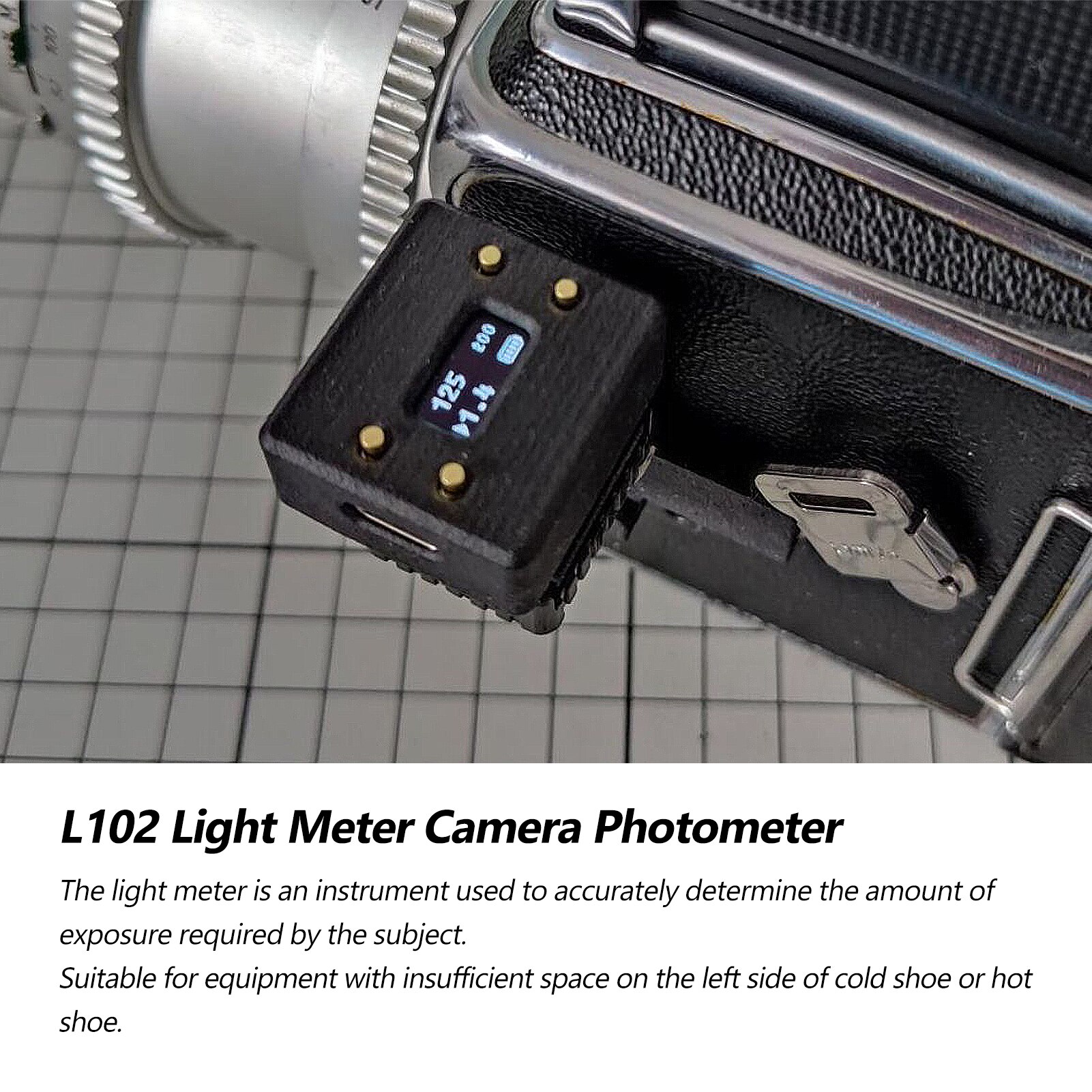 Medidor de luz L102 para cámara, conjunto de fotografía, medidor de luz de reflexión superior, fijación de zapata /fría, medidor de luz para cámara