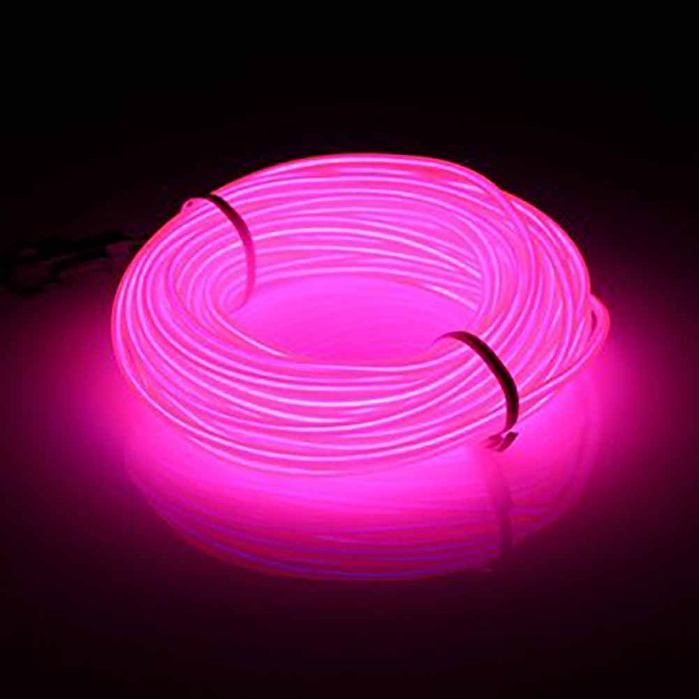 LED Light 10M EL Wire String Light Rope Tube Controller Car Decor Waterproof Flexible Fairy Lights: pink