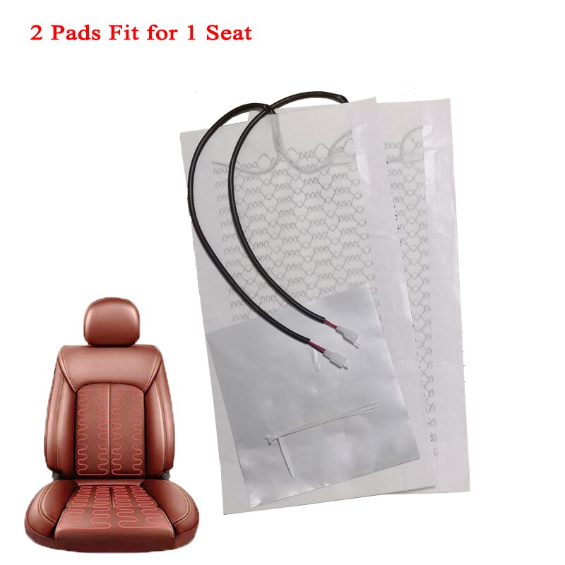 Universal Carbon Fiber Car Seat Heater Kit - 4 Pads, 2-Seater, 12V With High/Low Settings