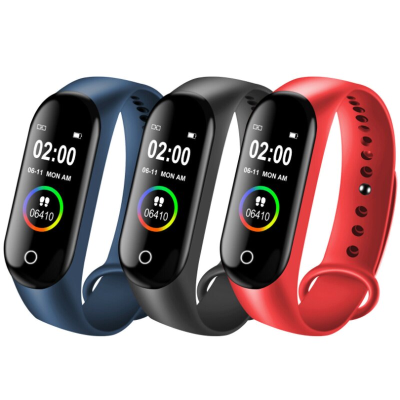 M4 smarte ure sportsarmbånd til kvinder led skærm fitness traker bluetooth vandtætte dameure sportsmærke digitalt ur