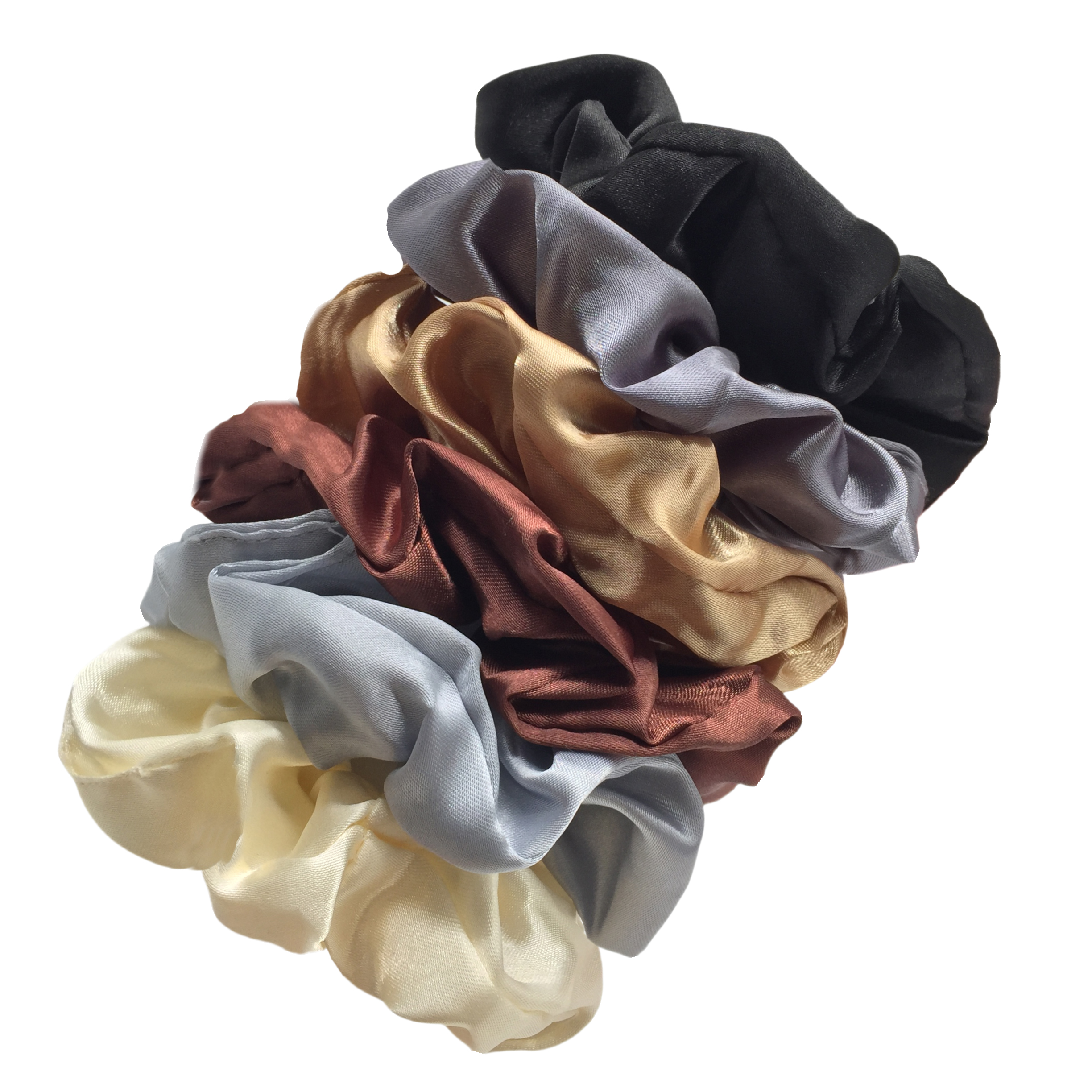 12pçs faixas de cabelo de cetim premium para intestino grosso para mulheres centenas de elásticos de tecido acessórios para cabelo
