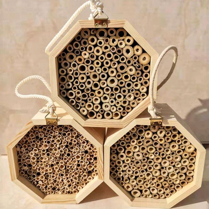 1 stuk houten insectenbijenhuis, insectenkamer, hotelschuilplaats, tuindecoratie, nestkast, bijenhuis, imkervoederhuis, bijenkast