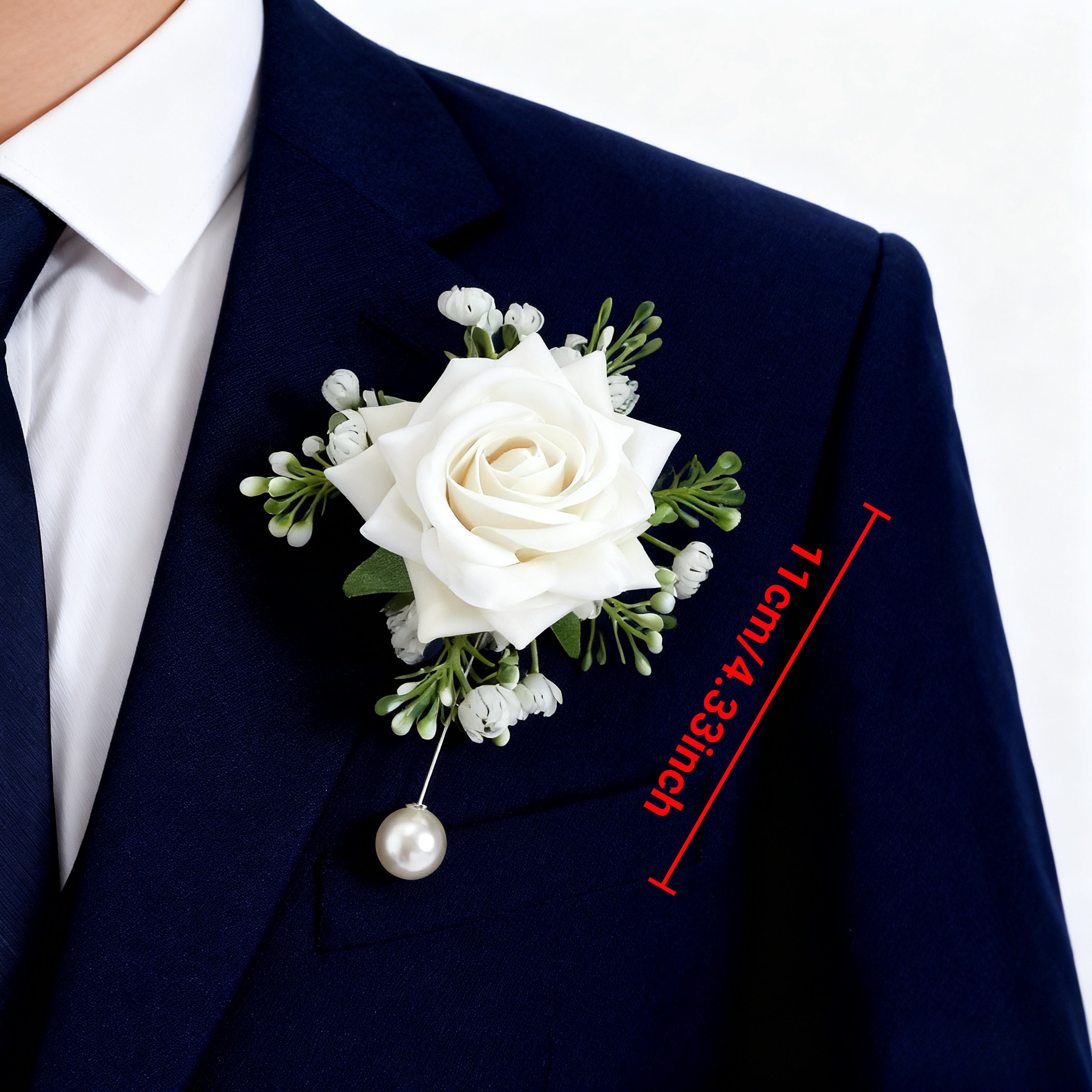 Künstliche Rosen Blumenstrauß Brautstrauß Burgund & Weiß für rustikale Kirche Boho Hochzeit Mittelstücke les fleurs de marie: Grün