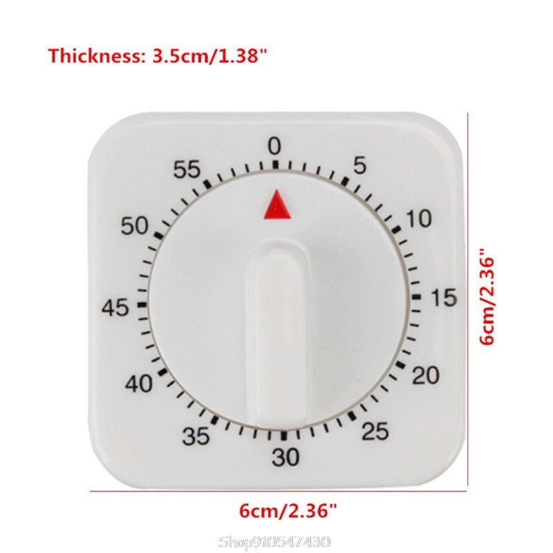 1pcs Square 60 Minute Mechanical Kitchen Cooking Timer Alarm Food Preparation Baking popular D04 20