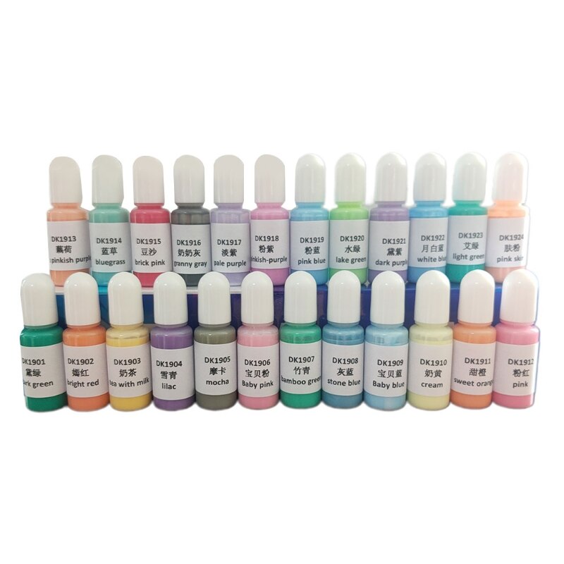 24 Kleuren Crystal Epoxy Pigment Uv Hars Dye Diy Sieraden Art Ambachten Kleurstof Set