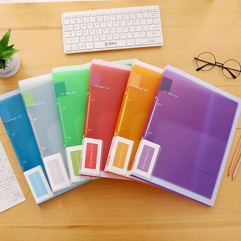 Carpeta de archivos con 3 anillas de colores, organizador de papel A4, 2 anillas transparentes, fundas organizadoras de documentos, carpeta de PVC A4
