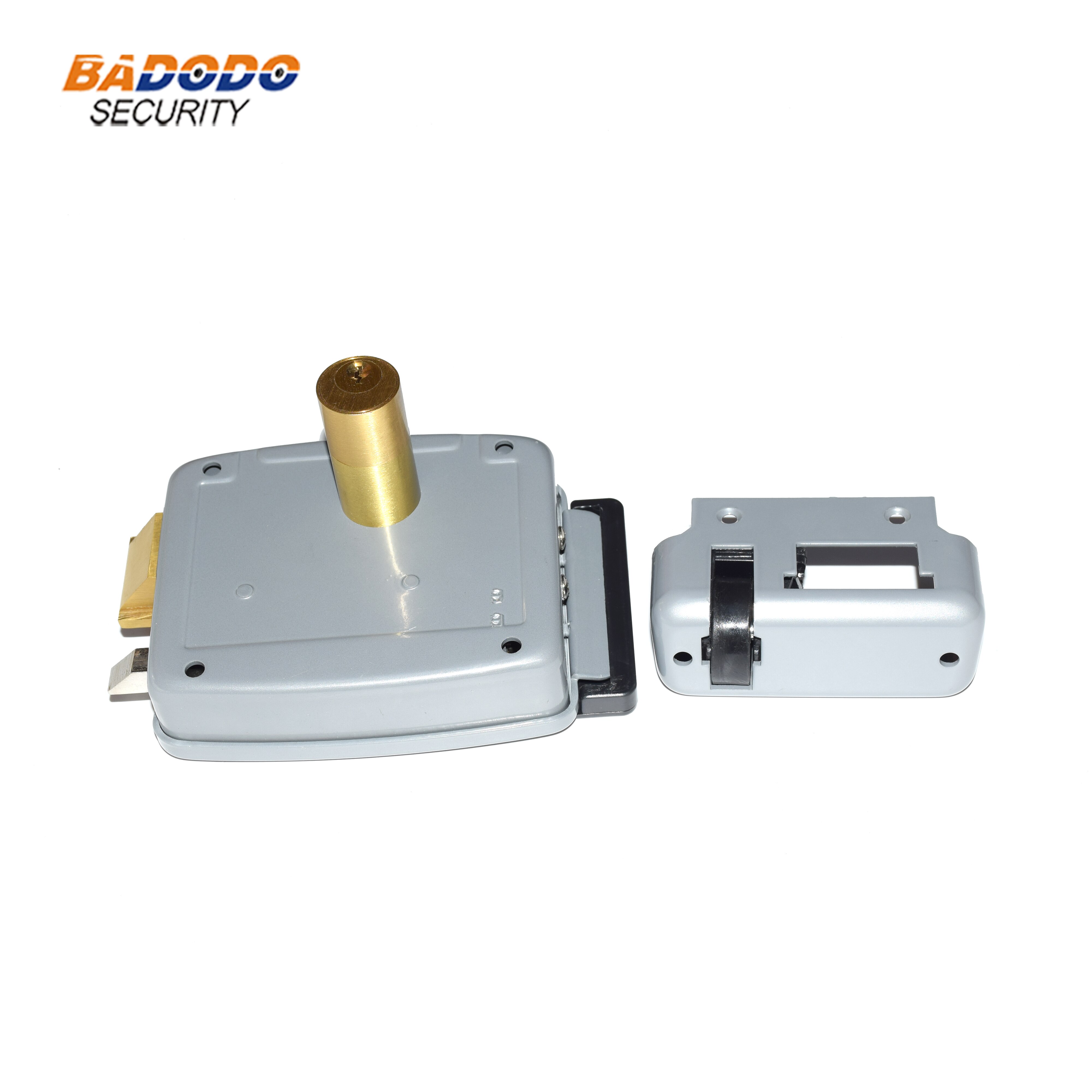 DC12V Electric lock stainless material with brass cylinder 5 mechanical key for metal wooden door access control