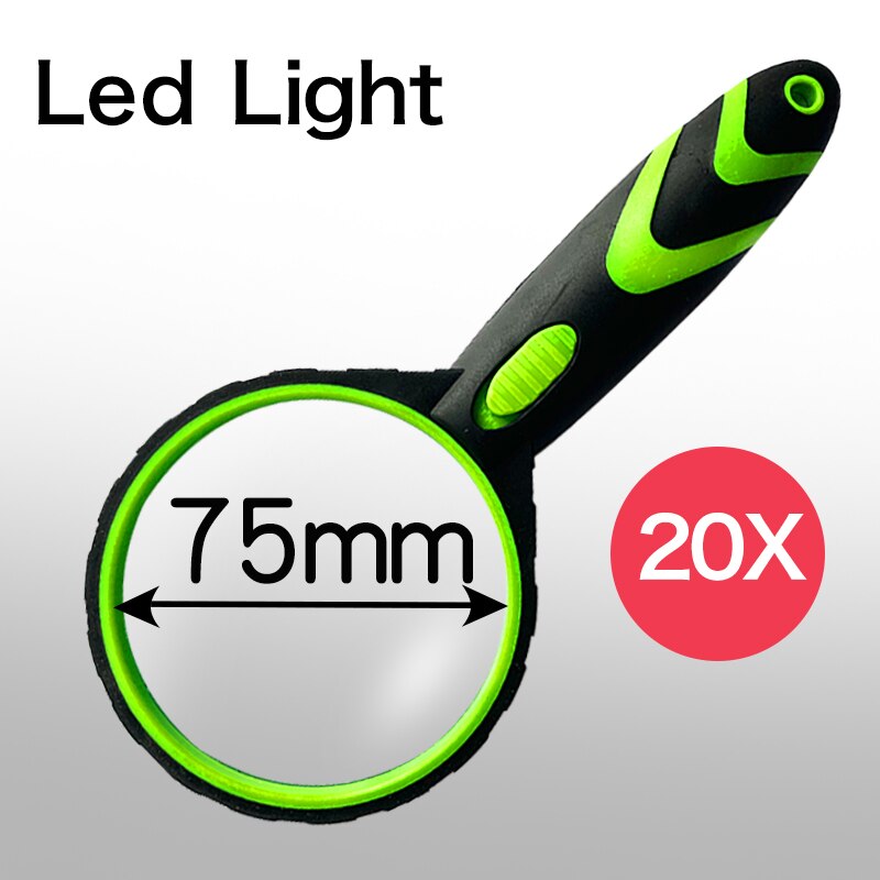 10X Magnifying Glass with Light for Reading Premium Handheld Magnifier with Light for Reading, Exploring, Inspection: Shuang se 75mm