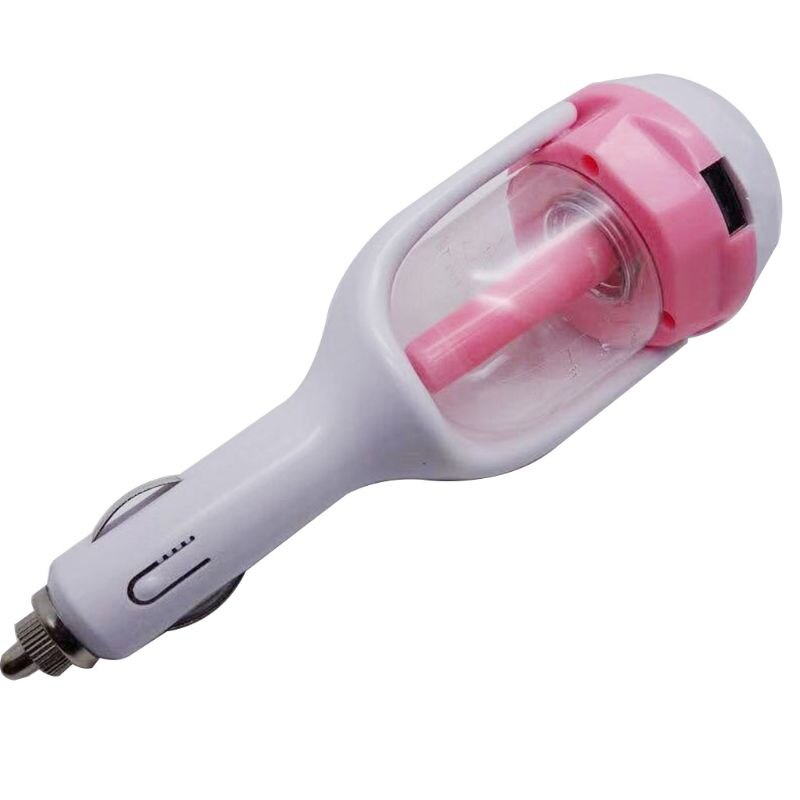 Mini Car Humidifier Air Purifier Filter Home Allergies Smoke Dust Deodorization Mold Pollen Air Cleaner for Bedroom: Pink