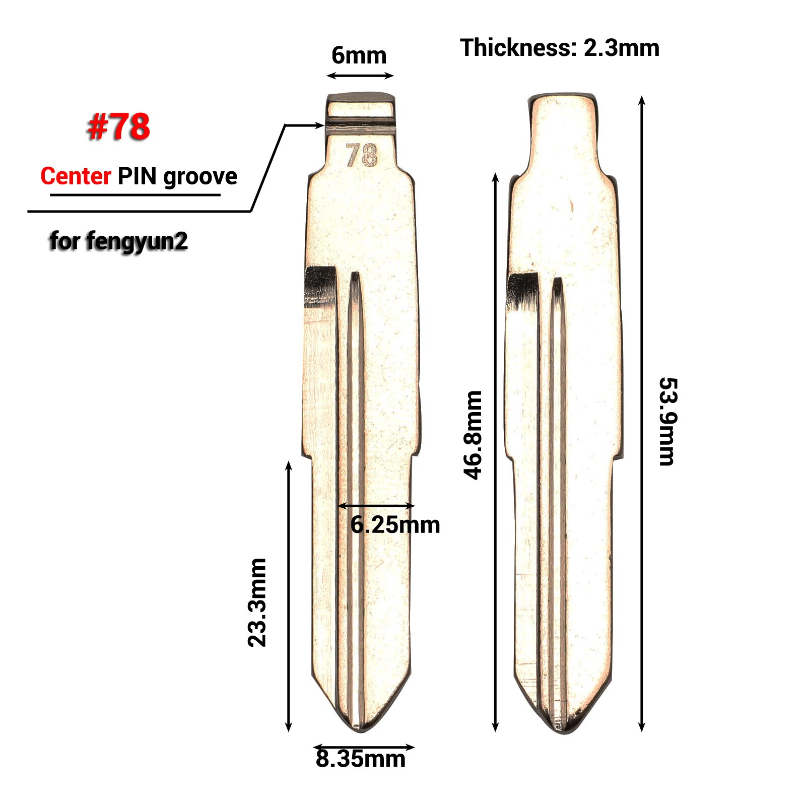 jingyuqin Flip KD key Blank for CHERY A3 A5 FULWIN TIGGO E5 A1 COWIN EASTER QQ3 QQ6 A21 S21 43 44 51 55 59 63 78 84 154 blade: No.78