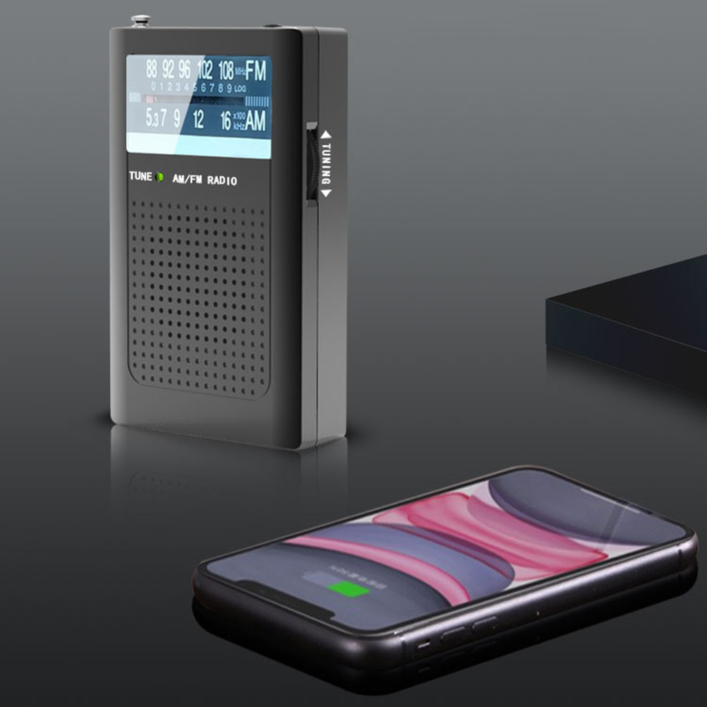 Pocket Radios Built-in Antenna Battery Operated AM FM Radio with Loud Speaker Dual-channel Stereo for Elderly