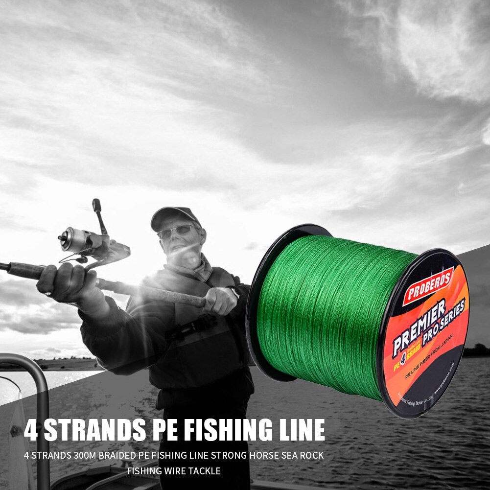 Pro beros 4 strengen gevlochten pe vislijn sterke paardenzee rots visdraad multifilament vislijn glad 300m