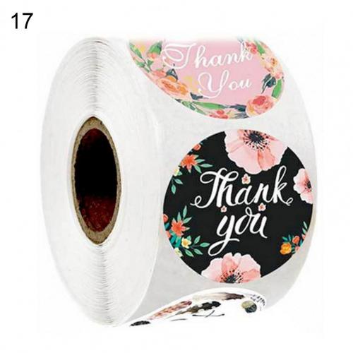 500Pcs Floral Pattern Thank You Stickers Roll Wraps Wedding Card Decals: 17