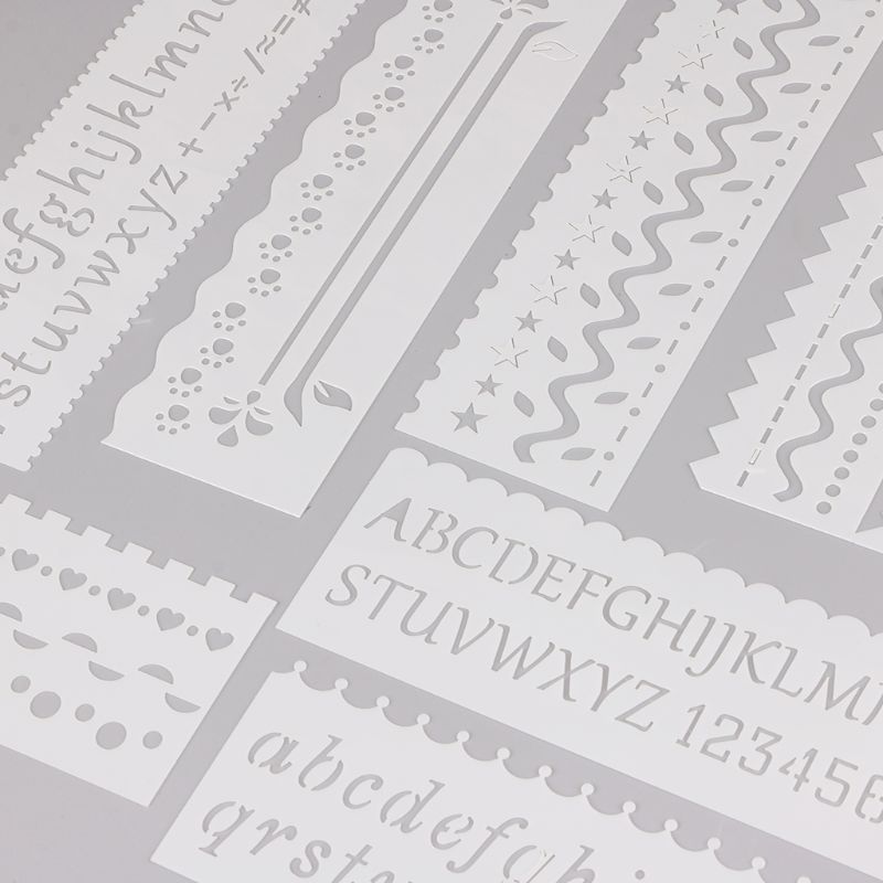 8 Stks/set Kids Plastic Tekening Sjabloon Heersers Stencils Diy Schilderen Diy Maken School Supply Gereedschap Craft