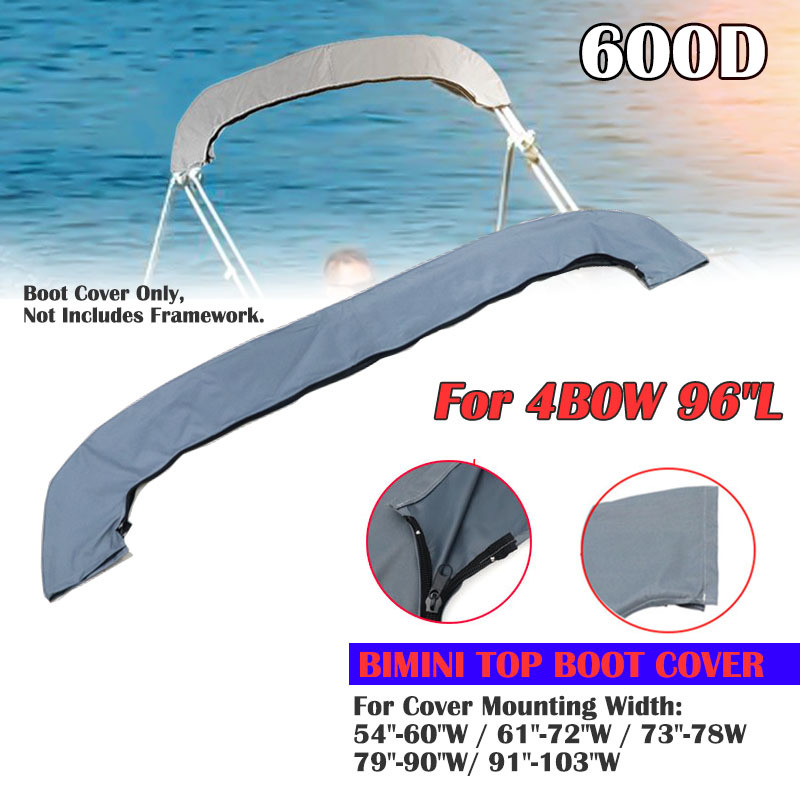 4 BOW Bimini Top Boot Cover 600D Waterproof Bimini Boat Top Boot Canopy Storage Cover Anti-UV Dust-proof Marine Accessories