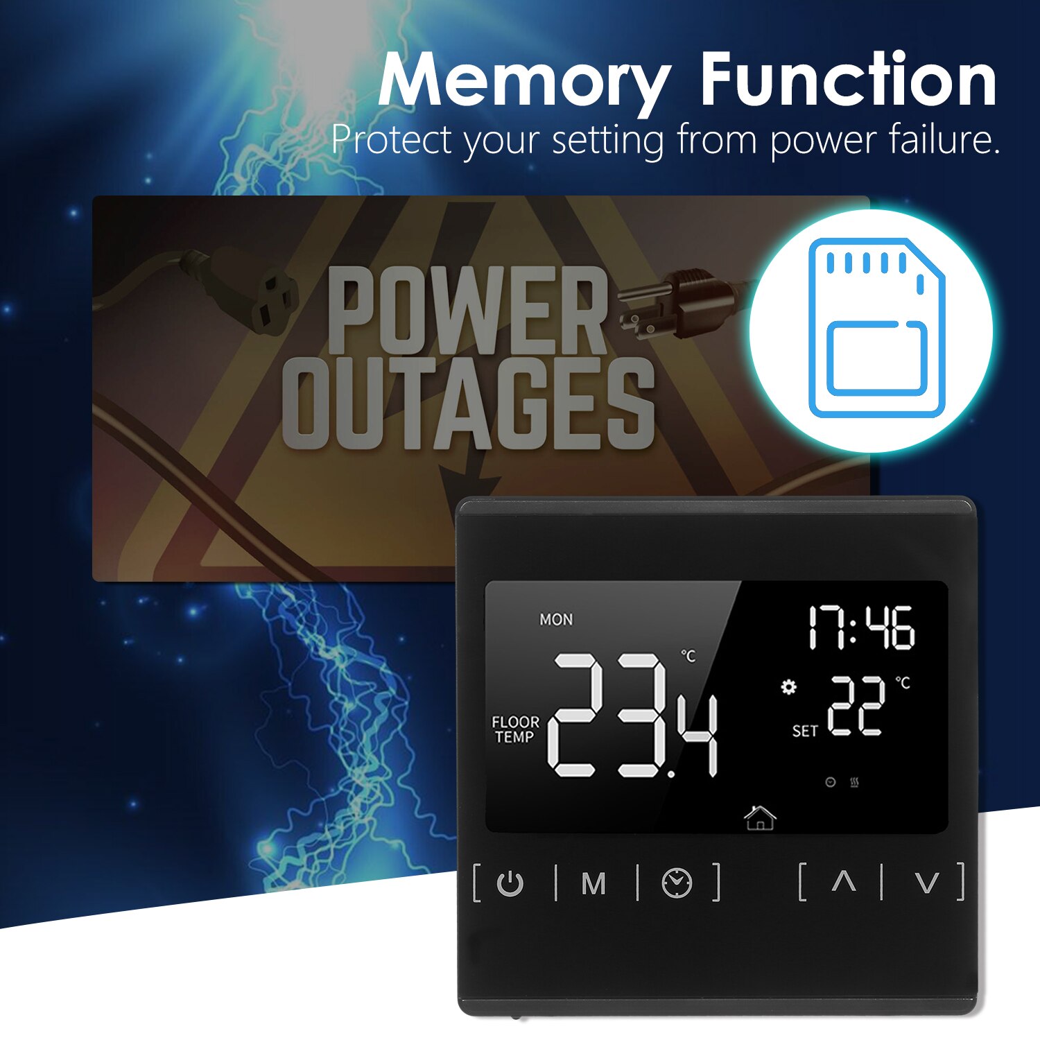 Smart touchscreen termostat til hjemmeprogrammerbar elektrisk vandvarmesystem termoregulator 85-250v temperaturregulator