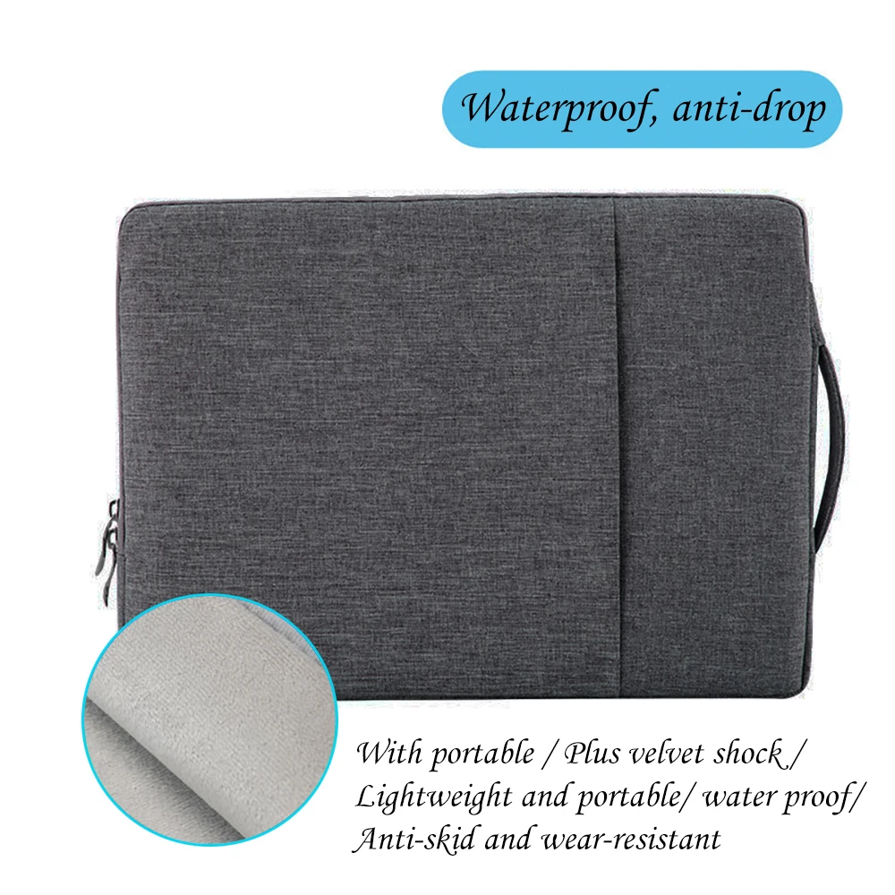 Funda para portátil HP 13,3 "13,5" 14 "15,6" 16 "con maletín de bolsillo con asa Funda impermeable para HP 11,6 "12,5" Funda: 11 pulgadas / Gris oscuro