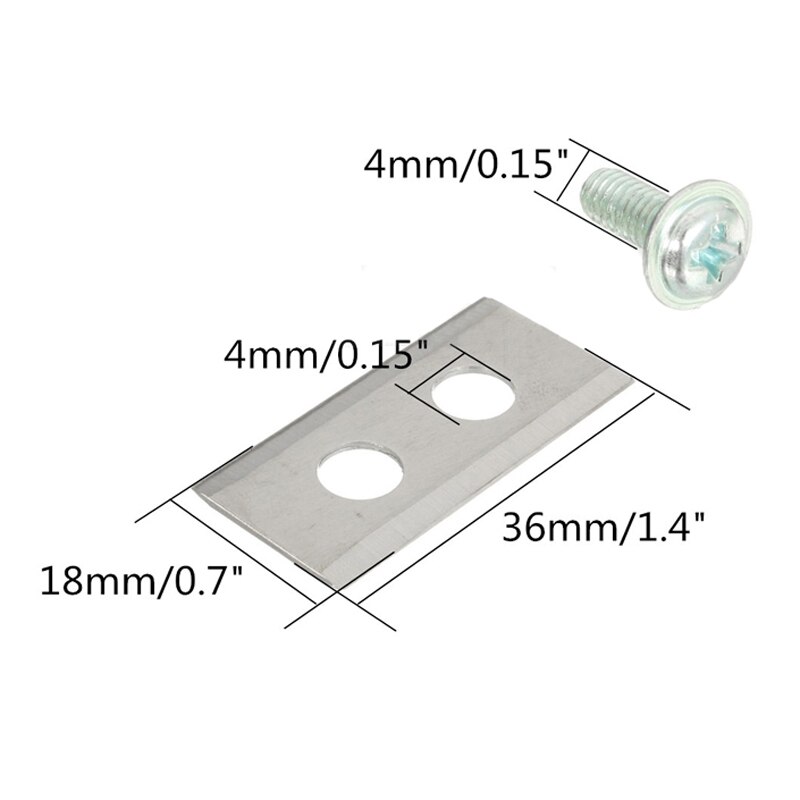 9 stk  * 36 x 18 x 1mm rustfritt stål klipperblad bytte m/skrue til worx landroid