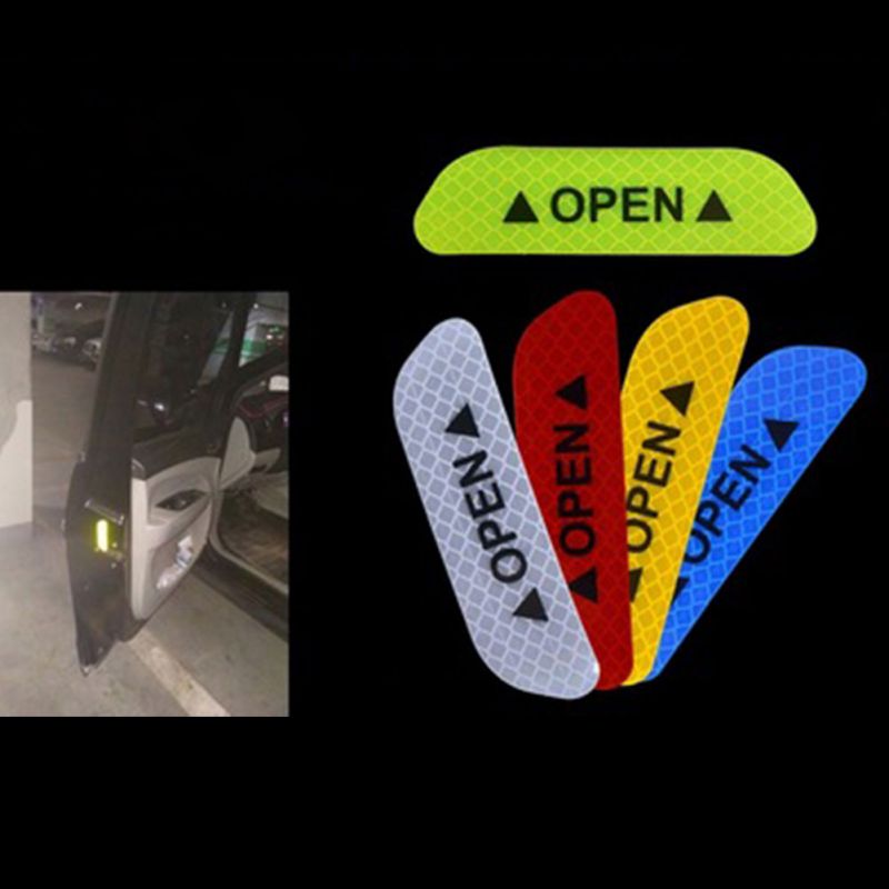 Car Universal Accessories Car Door Stickers Car Warning Mark Reflective Strips Anti-Collision Protection