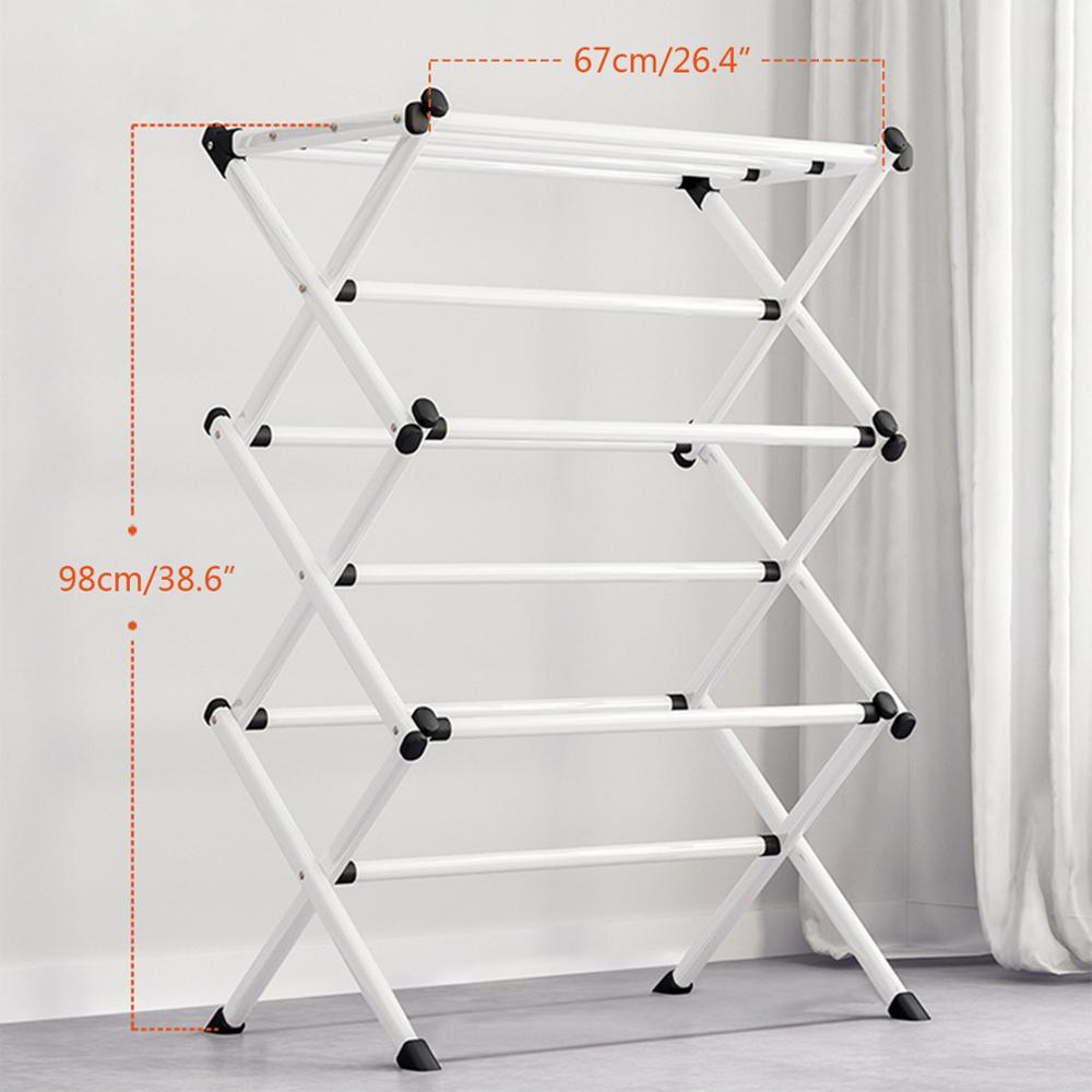 3 Tier Folding Clothes Horse Airer Drying Rack Laundry Dryer Concertina indoor Outdoor