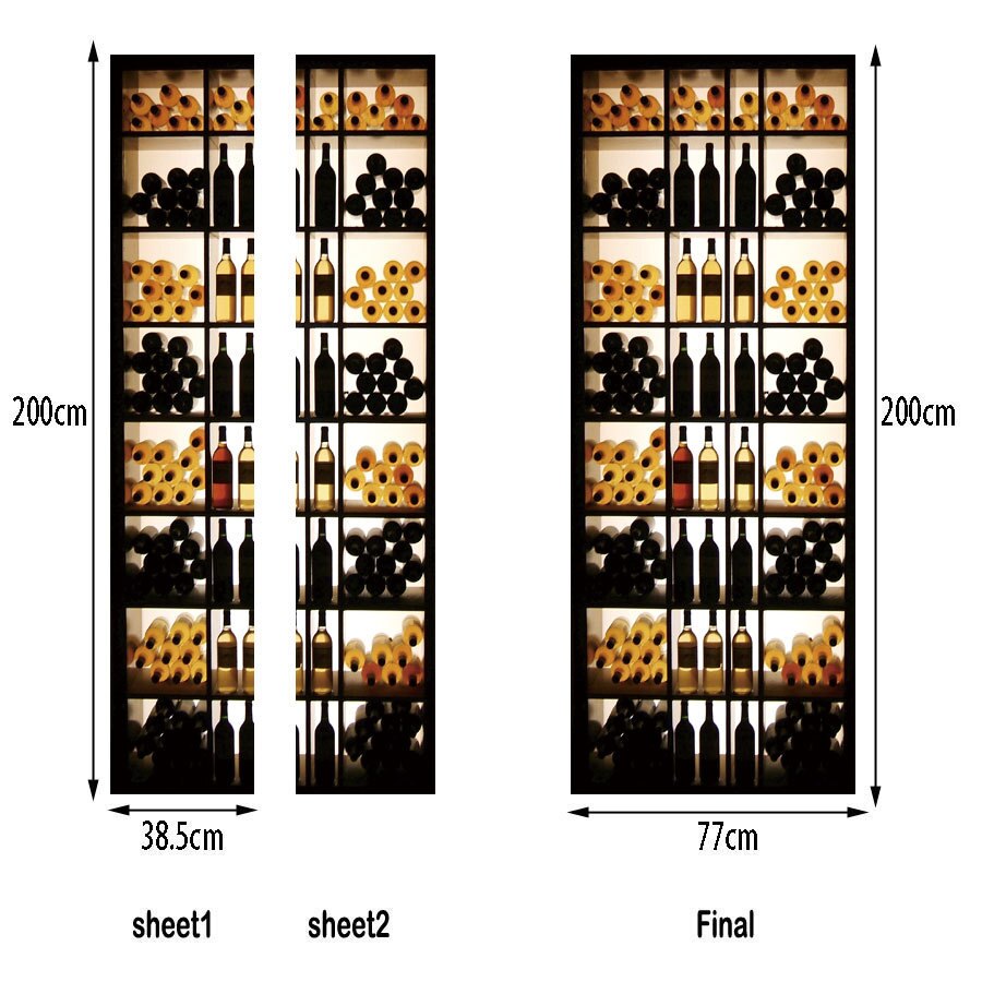 Home Furniture Wine Cabinet Decoration Wall Decals Decorative Vinyl Wall Door Stickers For Bar Shop
