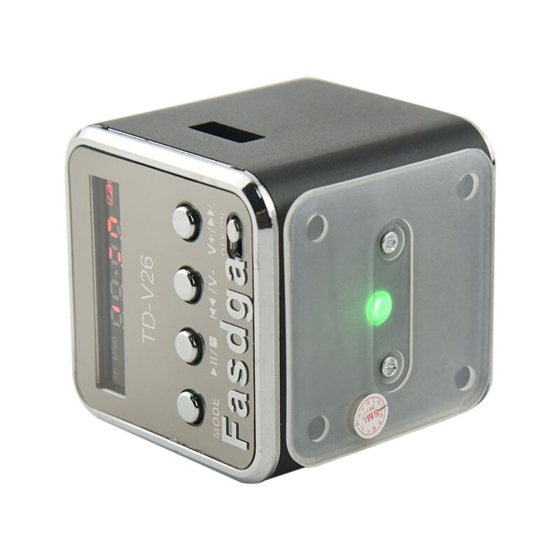 Fasdga TD-V26 Draagbare Mini Speaker Met Digitale En Micro-Sd/Tf/Usb/Fm-Zwart