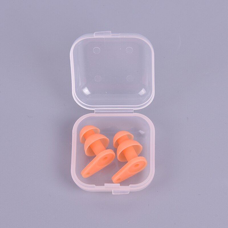 2PCS/1Pair Box-packed Comfort Earplugs Noise Reduction Silicone Soft Ear Plugs Swimming Silicone Earplugs Protective For Sleep: B OR