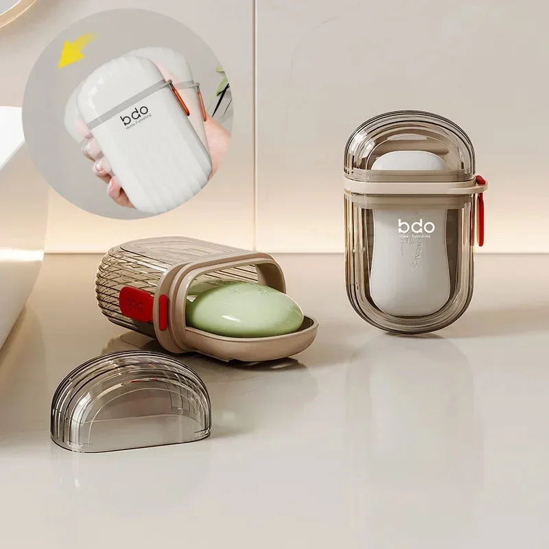 20 stk. bærbart såpeetui i plast til reise, oppvaskbrett, reisesåpeskål med avløp, bærbar såpeholder med lokk