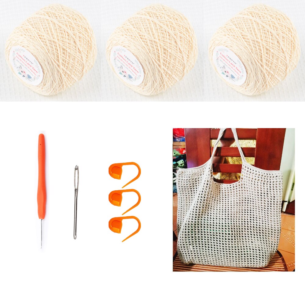Bag Crochet Kit with yarn DIY hole Shoulder Bags kits beginner Handbag Knitting Crocheting set with material pattern vedio: 3