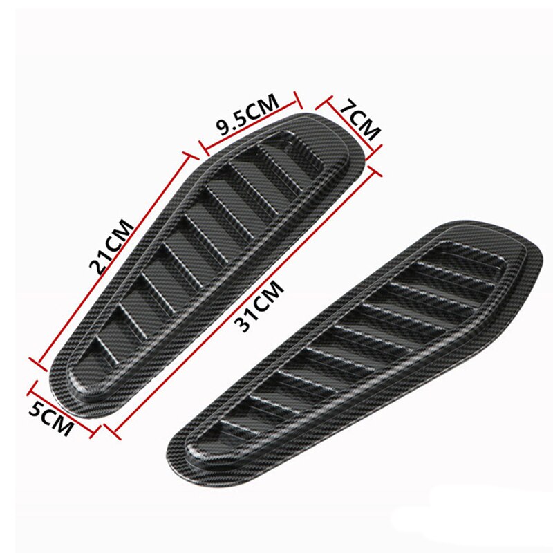 Fit Universal Car Air Flow Intake Cover Car Air Flow Intake Decorative Scoop Bonnet Vent Hood Cover Carbon Fiber Hood Style